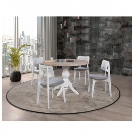 Set ( 5 Pc ) Tavoline ngrenie + karrige Kalune Design Albero130 Natural