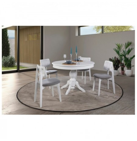 Set 5 Pc Tavoline ngrenie me hapje + Karrige Kalune Design Albero153 Natural