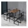 Set ( 5 Pc ) Tavoline + karrige te larta Atelier del Sofa Nordic - Fume Fume Walnut Black