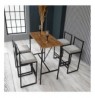 Set ( 5 Pc ) Tavoline + karrige te larta Atelier del Sofa Nordic - Cream Cream Walnut Black