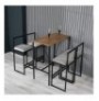 Set ( 5 Pc ) Tavoline + karrige te larta Atelier del Sofa Nordic - Cream Cream Walnut Black
