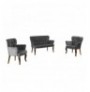Set ( 3 Pc ) Divan + kolltuk Atelier del Sofa Paris Walnut Wooden - Grey Grey