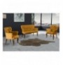 Set ( 3 Pc ) Divan + kolltuk Atelier del Sofa Paris Walnut Wooden - Mustard Mustard