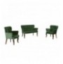 Set ( 3 Pc ) Divan + kolltuk Atelier del Sofa Paris Walnut Wooden - Khaki Khaki