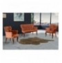Set ( 3 Pc ) Divan + kolltuk Atelier del Sofa Paris Walnut Wooden - Tile Red Tile Red