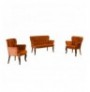 Set ( 3 Pc ) Divan + kolltuk Atelier del Sofa Paris Walnut Wooden - Tile Red Tile Red
