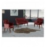 Set ( 3 Pc ) Divan + kolltuk Atelier del Sofa Paris Walnut Wooden - Claret Red Claret Red