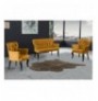 Set ( 3 Pc ) Divan + kolltuk Atelier del Sofa Paris Black Wooden - Mustard Mustard