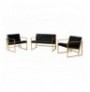 Set ( 3 Pc ) Divan + kolltuk Atelier del Sofa Oslo Gold - Black Black