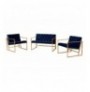 Set ( 3 Pc ) Divan + kolltuk Atelier del Sofa Oslo Gold - Dark Blue Dark Blue