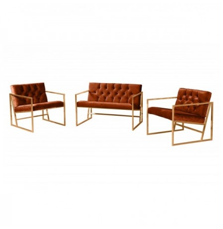 Set ( 3 Pc ) Divan + kolltuk Atelier del Sofa Oslo Gold - Tile Red Tile Red