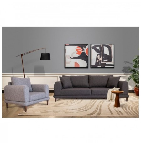 Set ( 3 Pc ) Divan + kolltuk Atelier del Sofa Nero - NQ6-191 Dark Grey