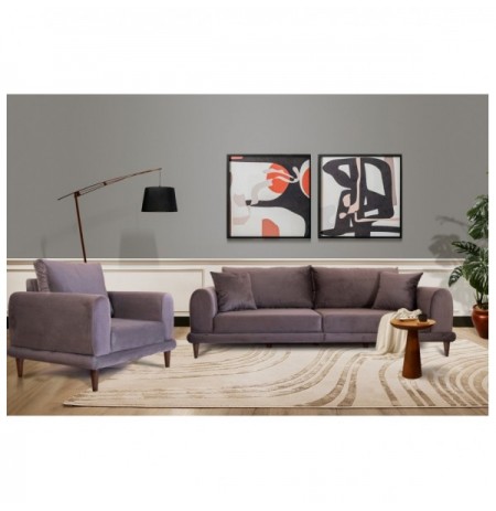 Set ( 3 Pc ) Divan + kolltuk Atelier del Sofa Nero - NQ6-179 Anthracite Grey