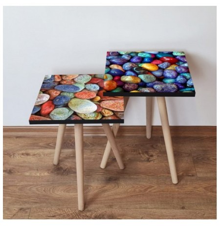 Set tavoline (2 Pc) Kalune Design 2Shp401 - Multicolor Multicolor