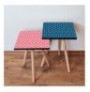 Set tavoline (2 Pc) Kalune Design 2Shp448 - Pink PinkNavy BlueWhiteBrown