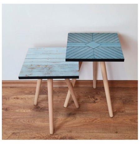 Set tavoline (2 Pc) Kalune Design 2Shp450 - Blue Blue Brown