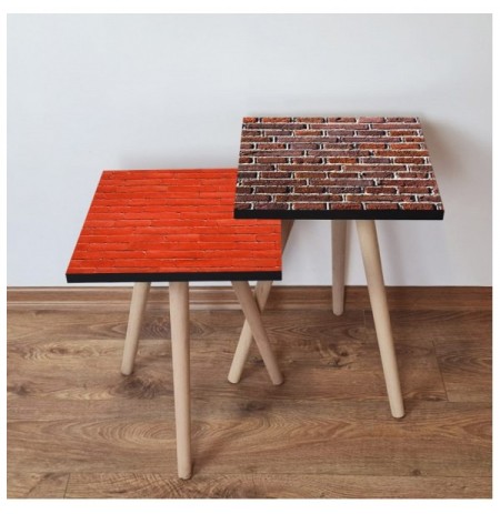 Set tavoline (2 Pc) Kalune Design 2Shp480 - Red Red Brown