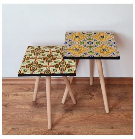 Set tavoline (2 Pc) Kalune Design 2Shp513 - Multicolor Multicolor
