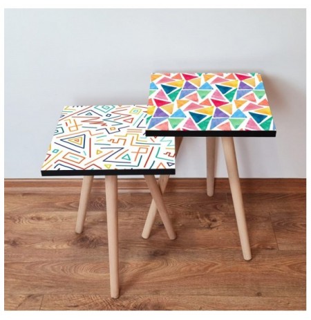 Set tavoline (2 Pc) Kalune Design 2Shp514 - Multicolor Multicolor