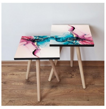 Set tavoline (2 Pc) Kalune Design 2Shp102 - Multicolor Multicolor