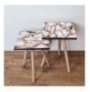 Set tavoline (2 Pc) Kalune Design 2Shp106 - White White Gold Brown
