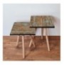 Set tavoline (2 Pc) Kalune Design 2Shp124 - Brown Brown Blue