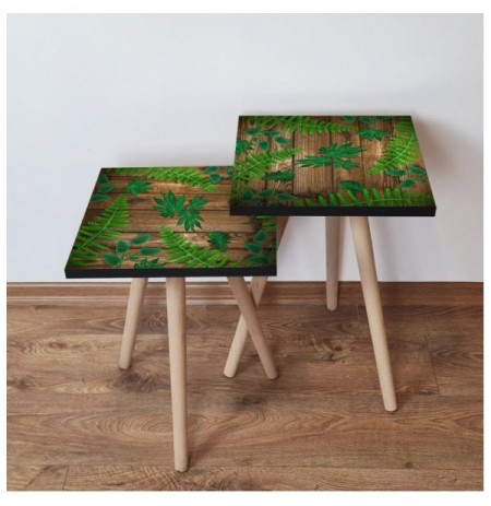 Set tavoline (2 Pc) Kalune Design 2Shp14 - Green Green Brown