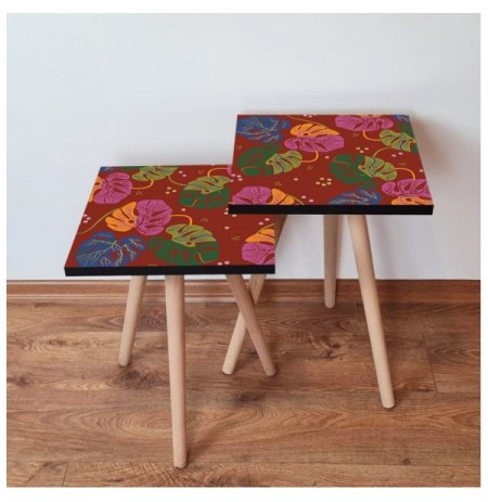 Set tavoline (2 Pc) Kalune Design 2Shp140 - Multicolor Multicolor