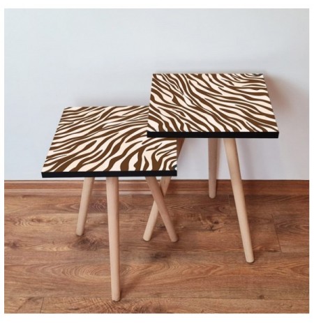 Set tavoline (2 Pc) Kalune Design 2Shp150 - Brown Brown White