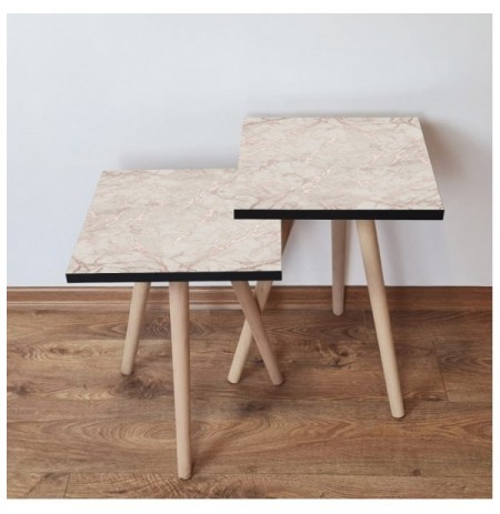 Set tavoline (2 Pc) Kalune Design 2Shp180 - Beige Beige