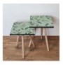 Set tavoline (2 Pc) Kalune Design 2Shp193 - Green Green Brown White