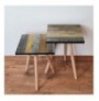 Set tavoline (2 Pc) Kalune Design 2Shp2 - Brown Brown Grey Camel Blue