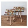 Set tavoline (2 Pc) Kalune Design 2Shp21 - Orange Orange Beige Grey