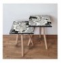 Set tavoline (2 Pc) Kalune Design 2Shp213 - Black Black White Grey Beige