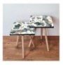 Set tavoline (2 Pc) Kalune Design 2Shp217 - Grey Grey Green White Gold