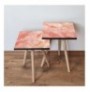 Set tavoline (2 Pc) Kalune Design 2Shp218 - Salmon Salmon Gold White