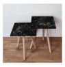 Set tavoline (2 Pc) Kalune Design 2Shp232 - Black Black White
