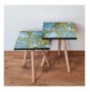 Set tavoline (2 Pc) Kalune Design 2Shp235 - Blue Blue Gold
