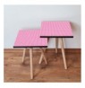 Set tavoline (2 Pc) Kalune Design 2Shp240 - Pink Pink White