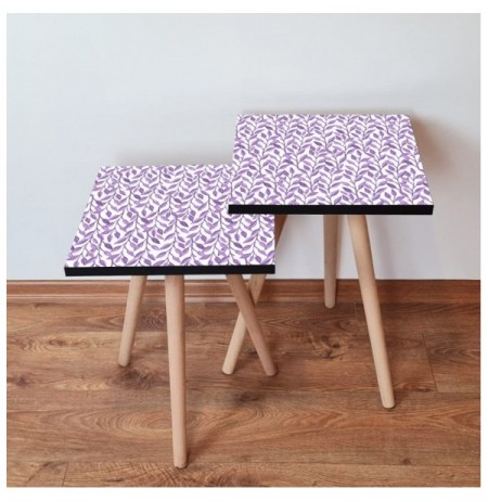 Set tavoline (2 Pc) Kalune Design 2Shp247 - Purple Purple White