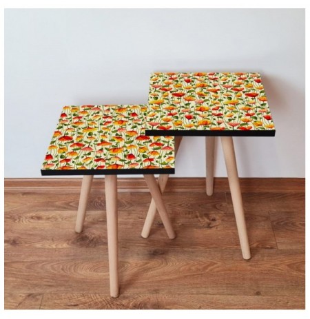 Set tavoline (2 Pc) Kalune Design 2Shp248 - Multicolor Multicolor