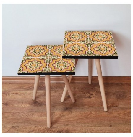 Set tavoline (2 Pc) Kalune Design 2Shp27 - Multicolor Multicolor