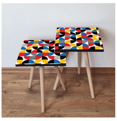 Set tavoline (2 Pc) Kalune Design 2Shp276 - Multicolor Multicolor