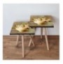 Set tavoline (2 Pc) Kalune Design 2Shp307 - Beige Beige Green Cream Red