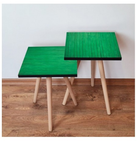 Set tavoline (2 Pc) Kalune Design 2Shp342 - Green Green Black
