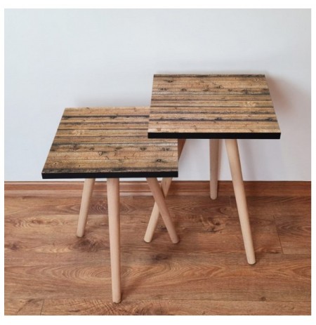 Set tavoline (2 Pc) Kalune Design 2Shp344 - Brown Brown