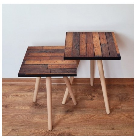 Set tavoline (2 Pc) Kalune Design 2Shp356 - Brown Brown