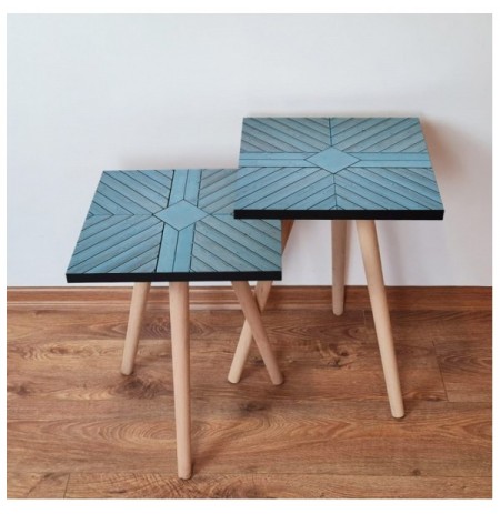 Set tavoline (2 Pc) Kalune Design 2Shp362 - Blue Blue