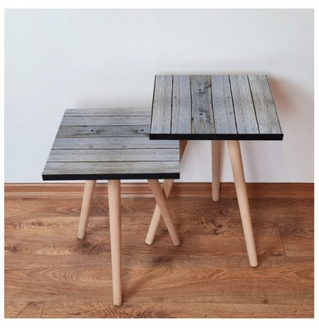Set tavoline (2 Pc) Kalune Design 2Shp363 - Grey Grey