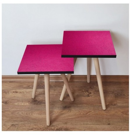 Set tavoline (2 Pc) Kalune Design 2Shp366 - Fuchsia Fuchsia